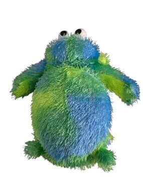 Furgle Plush Monster Frog Zipper Pouch Stuffed Animal Hidden Pocket Blue Green